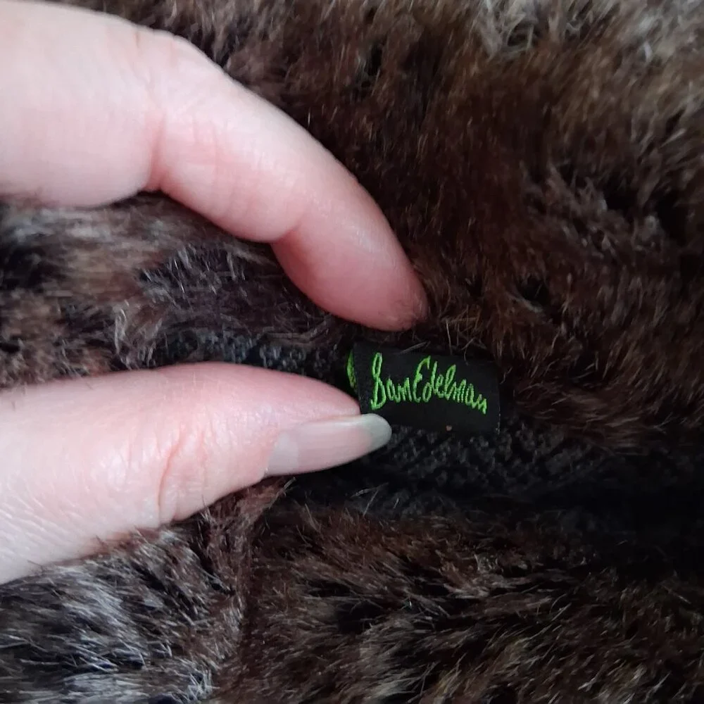 Sam Edelman Women's Size 7.5 Black Suede Orlando Faux Fur Knee High Boots - Picture 6 of 14